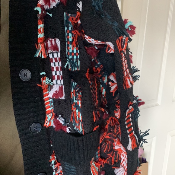 NEW! Anthropologie Felia Fringed Patchwork Cardigan - Picture 10 of 13